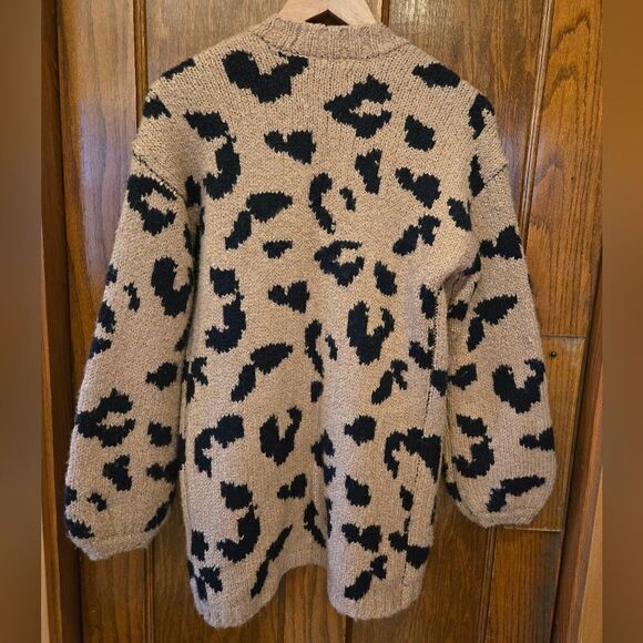 Abercrombie Leopard Open Cardigan Sweater Coat NWOT XSMALL - Picture 2 of 10